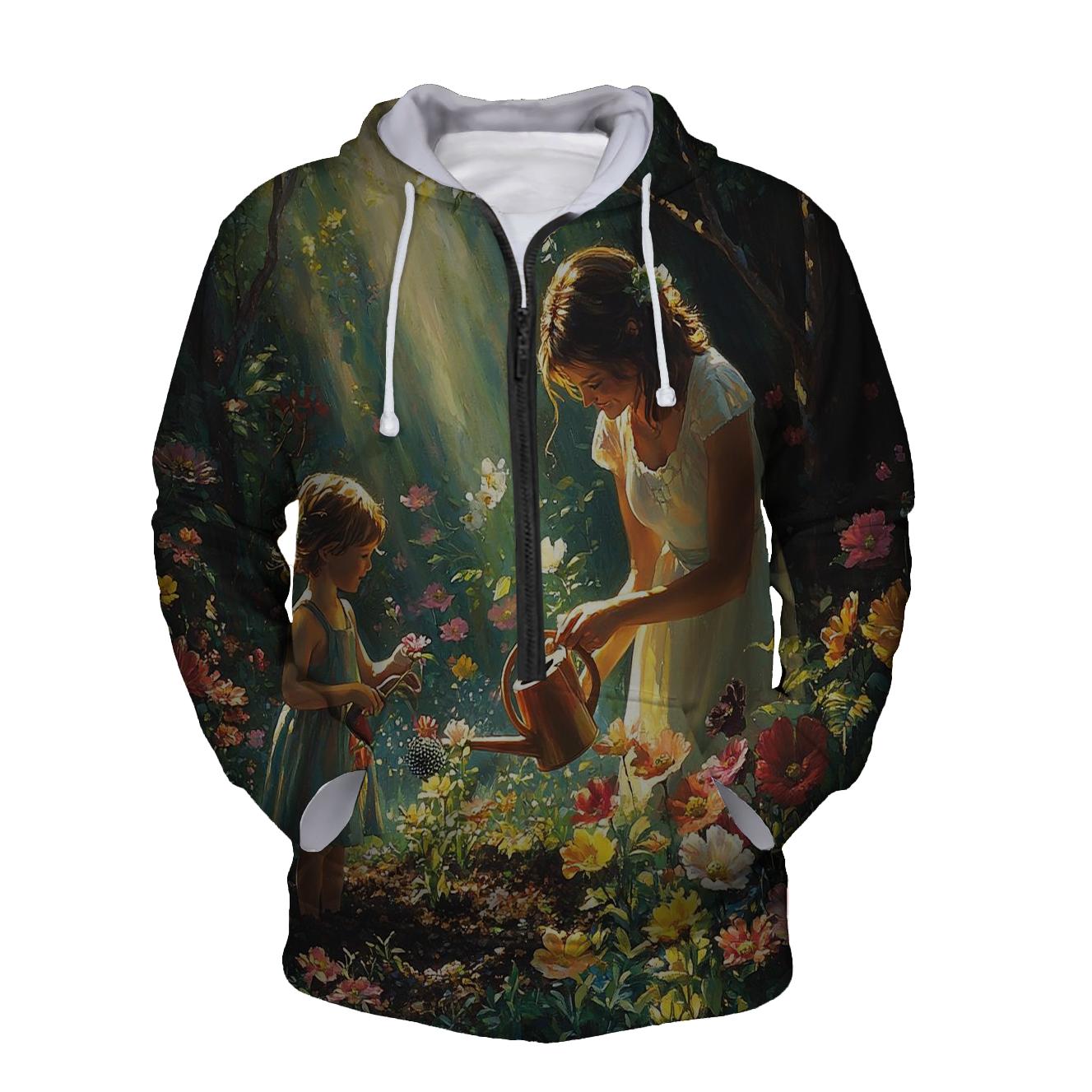 The Soul's Garden A Mothers Nurturing Love Half Zip Hoodie