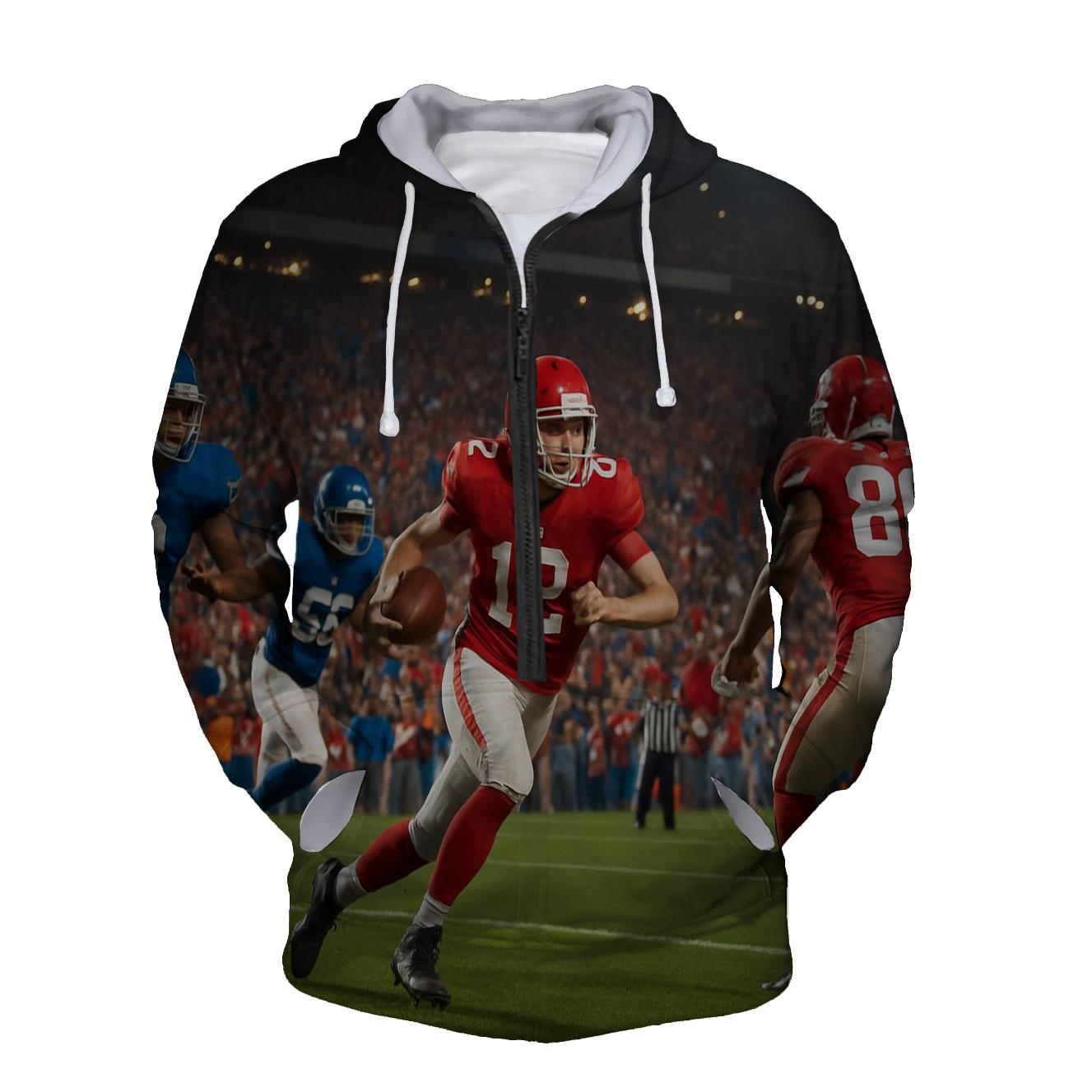 Football Frenzy Half Zip Hoodie