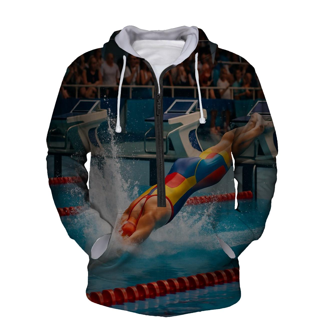 Swimming Splash Half Zip Hoodie