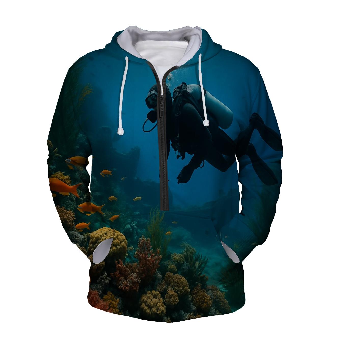 Diving Deep Half Zip Hoodie
