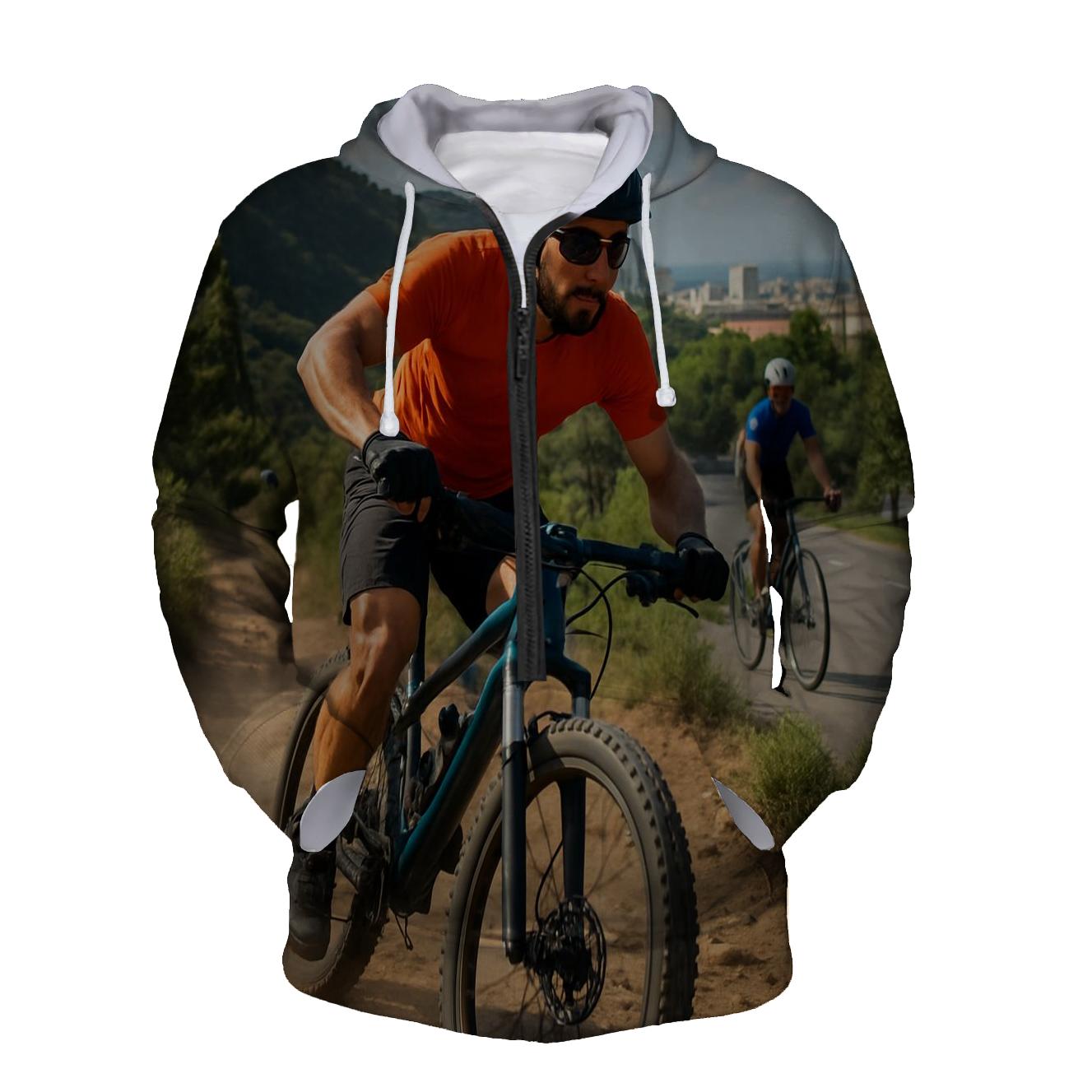 Biking Trails Half Zip Hoodie