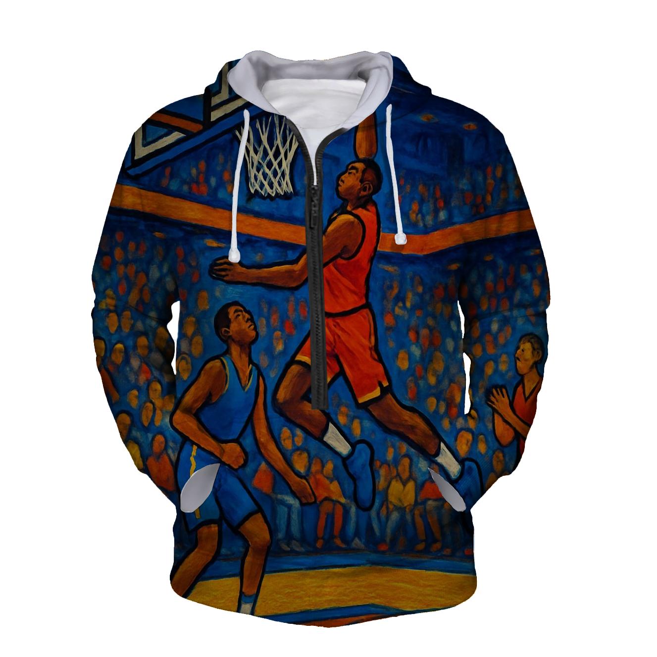 Basketball Slam Half Zip Hoodie