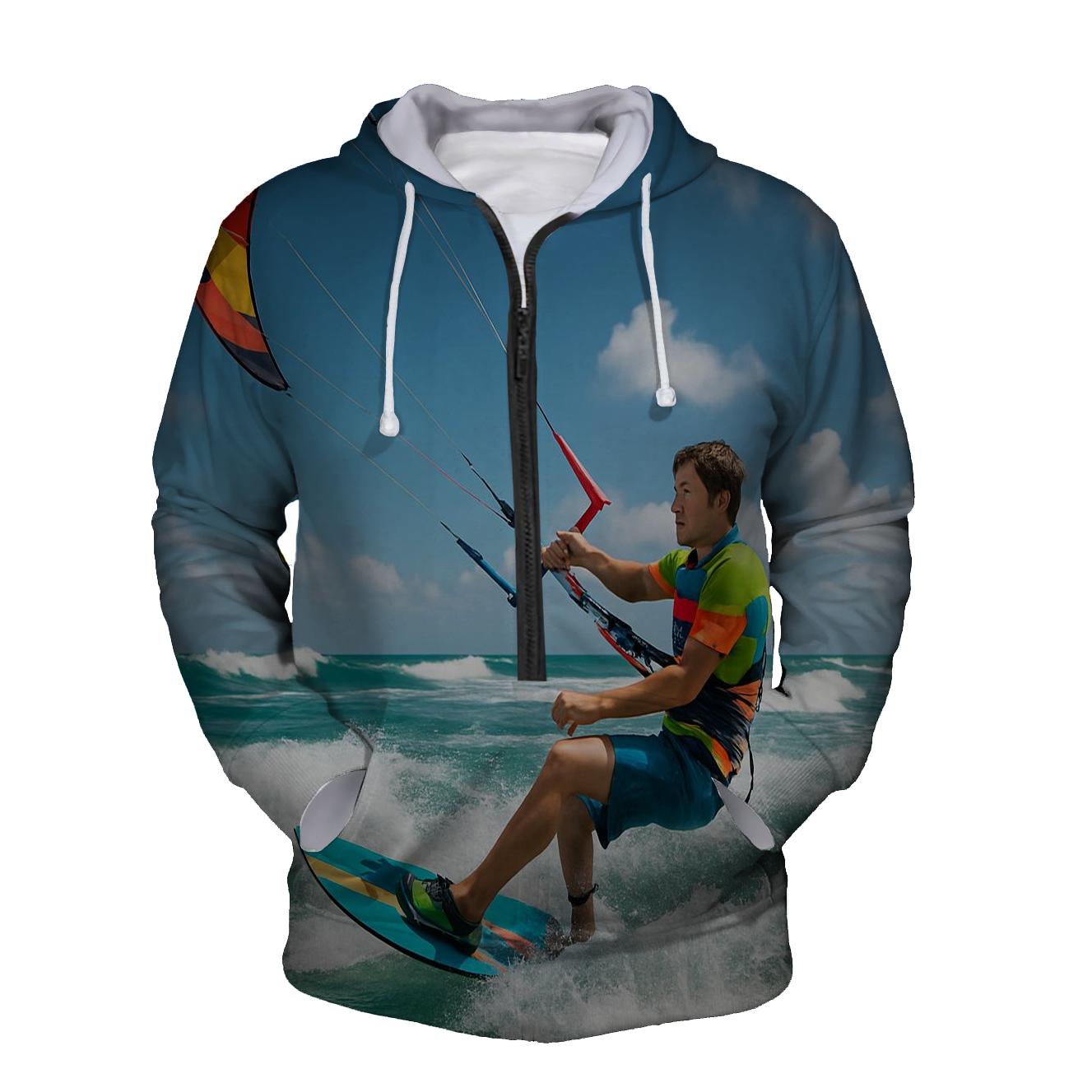 Kiteboarding Freedom Half Zip Hoodie
