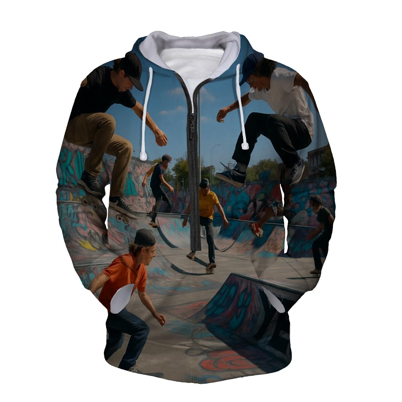 Skateboard Thrills Half Zip Hoodie