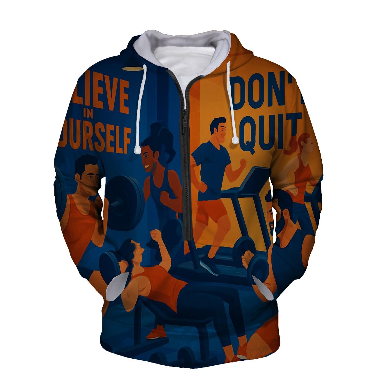 Fitness Motivation Half Zip Hoodie