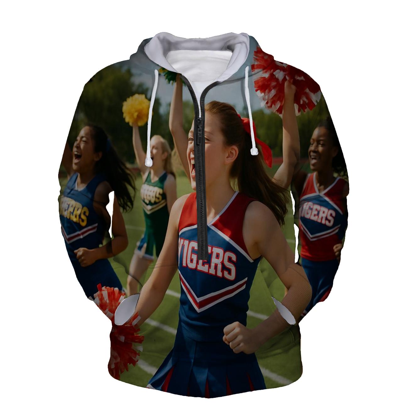 Cheerleading Spirit Half Zip Hoodie