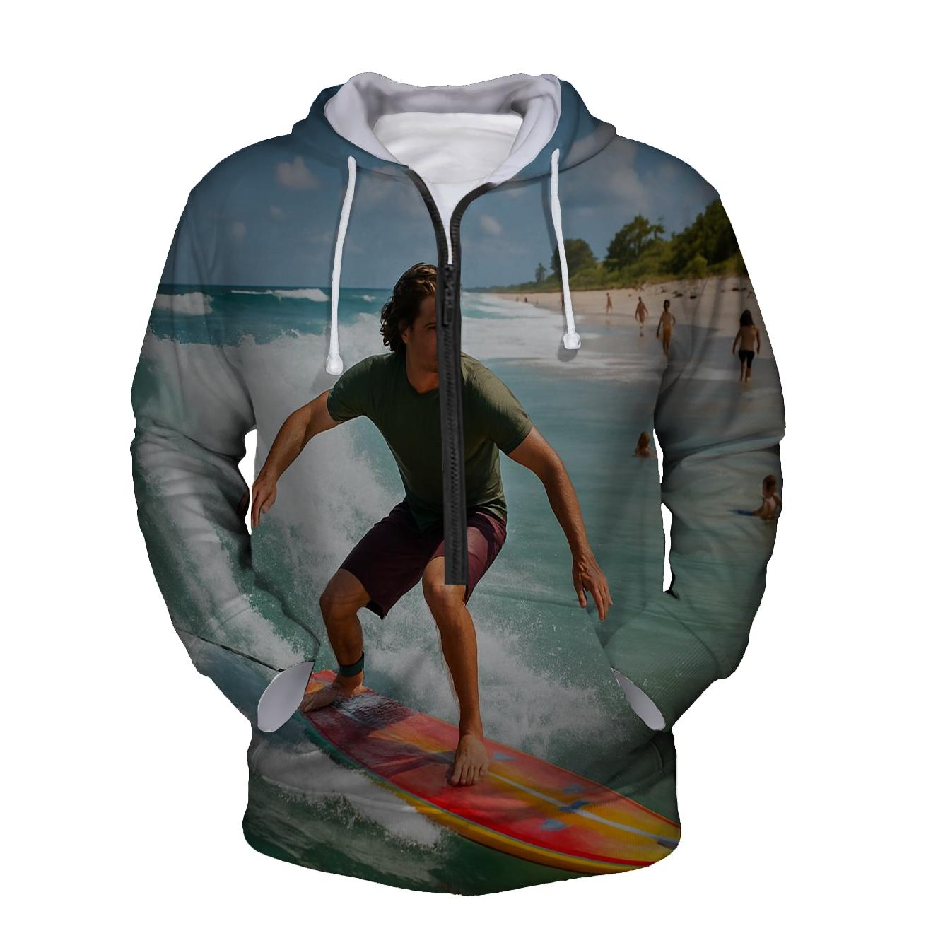 Surfing Adventure Half Zip Hoodie