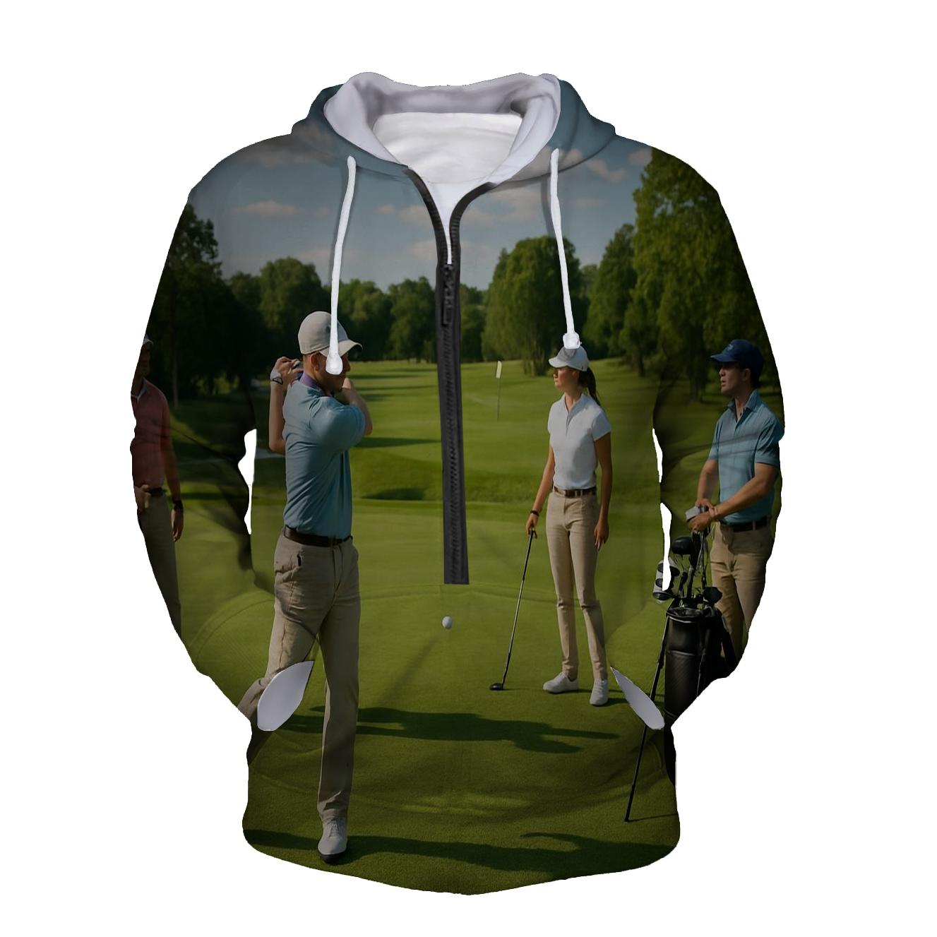 Golfing Elegance Half Zip Hoodie