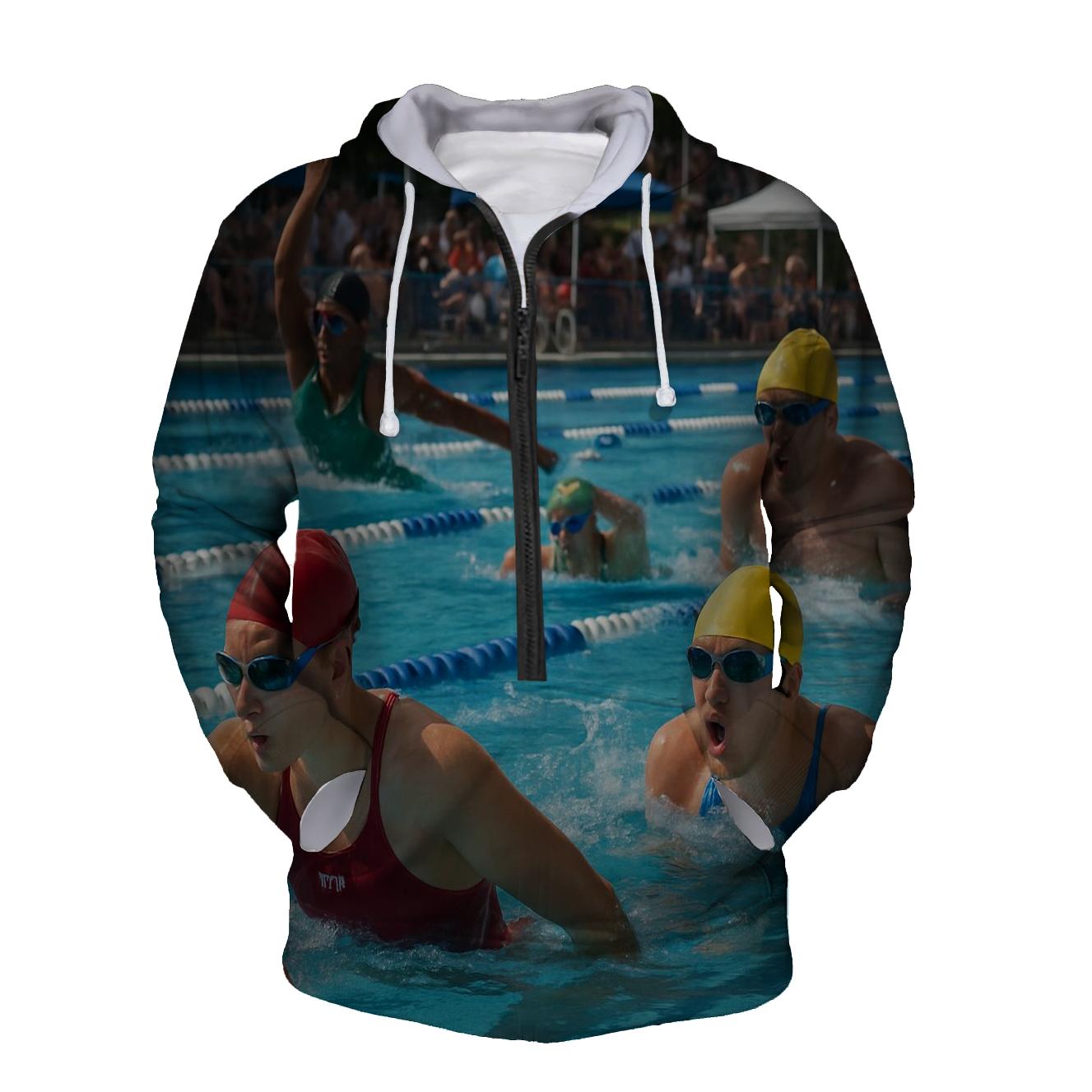 Swimming Elegance Half Zip Hoodie