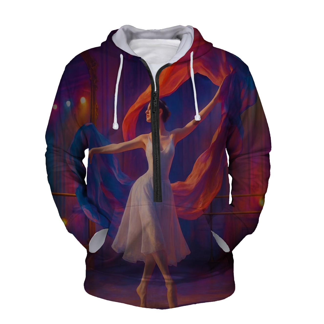 Dance Performance Elegance Half Zip Hoodie