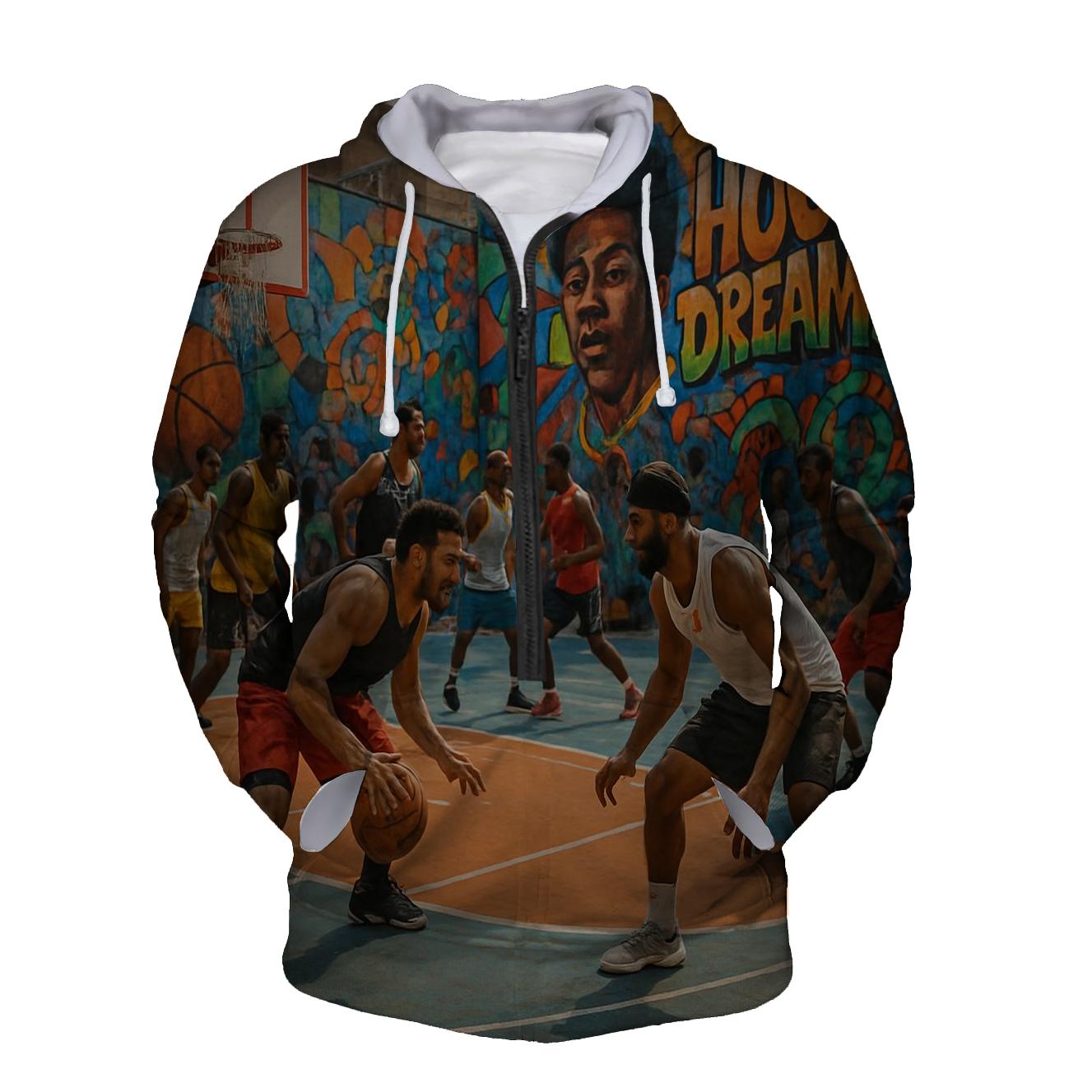 Basketball Street Style Half Zip Hoodie