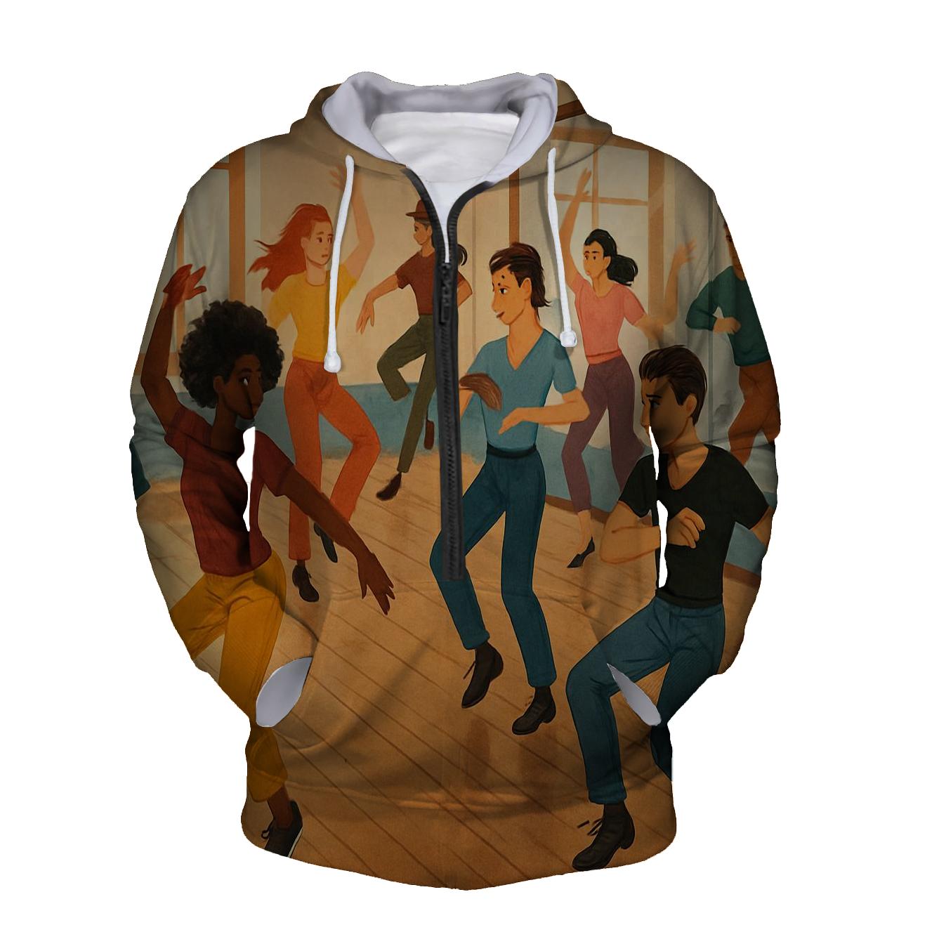 Dancing Rhythm Half Zip Hoodie