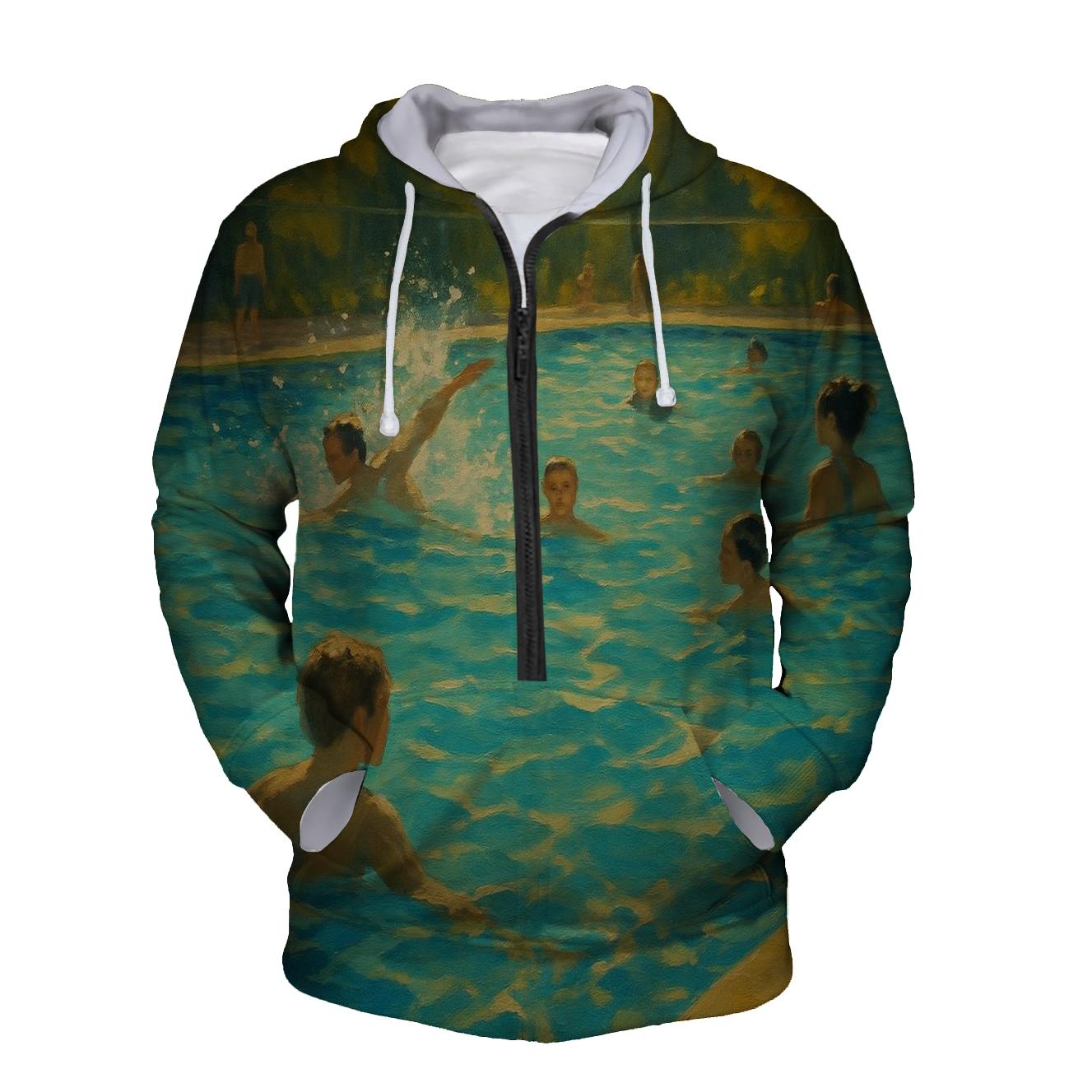 Swimming Waves Half Zip Hoodie