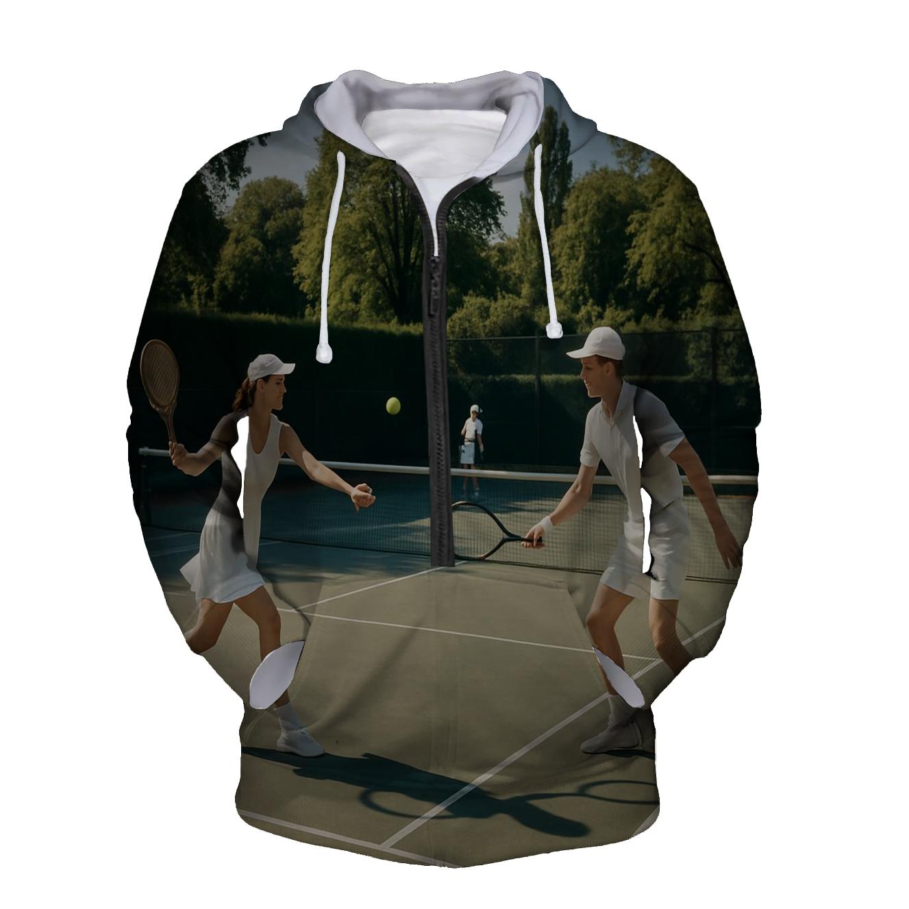 Tennis Elegance Half Zip Hoodie