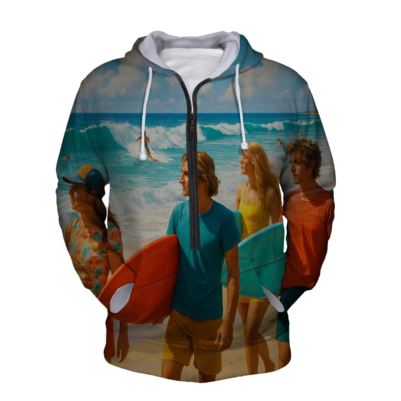 Surfboard Serenity Half Zip Hoodie