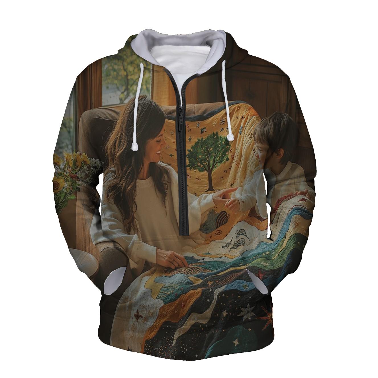 The Heart's Tapestry Weaving Memories Through Love Half Zip Hoodie