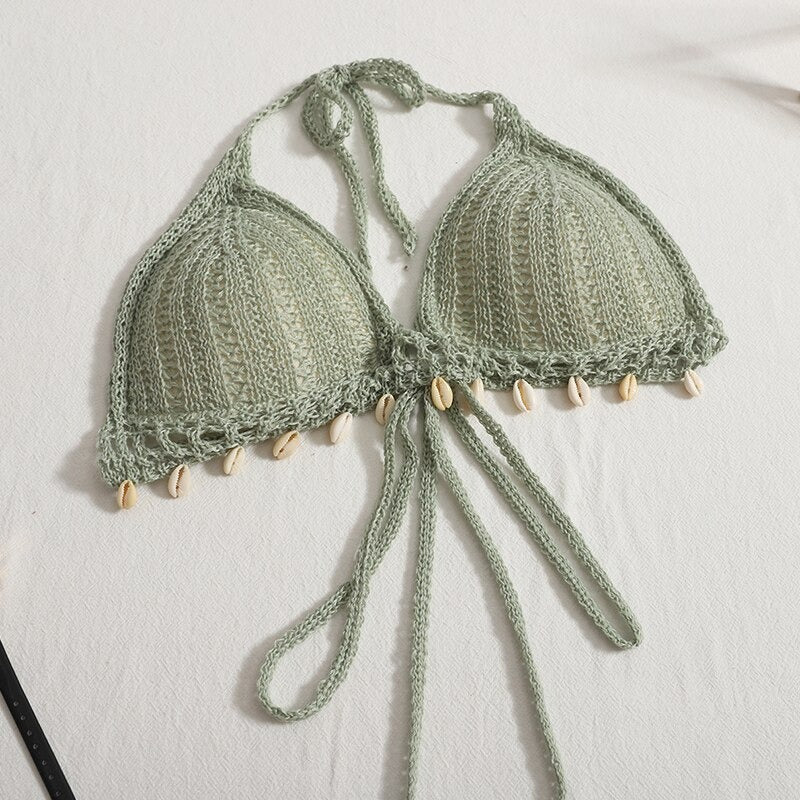 Crocheted Knitted Camisole And Pants For Women-Soco Hoodie