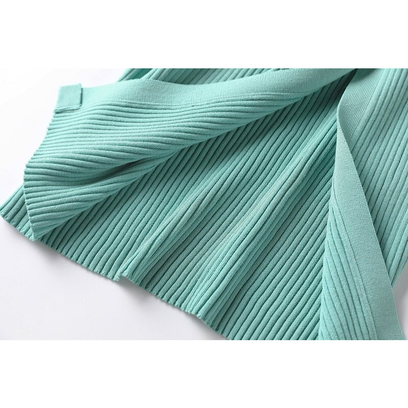 Slim Fit Knitted Long Sleeved Zipper Dress-Soco Hoodie