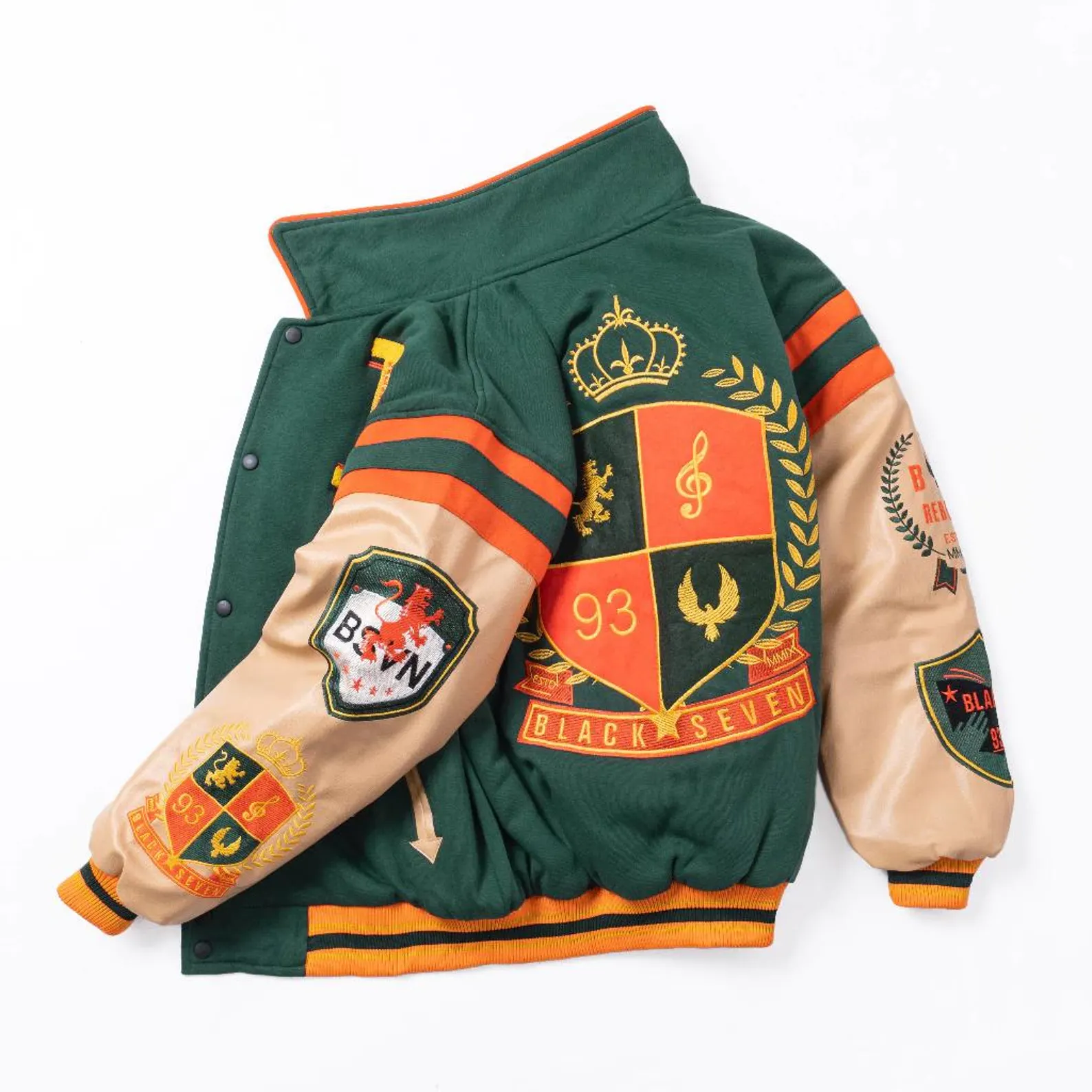 Embroidered Anime Cartoon Style Varsity Bomber Jacket