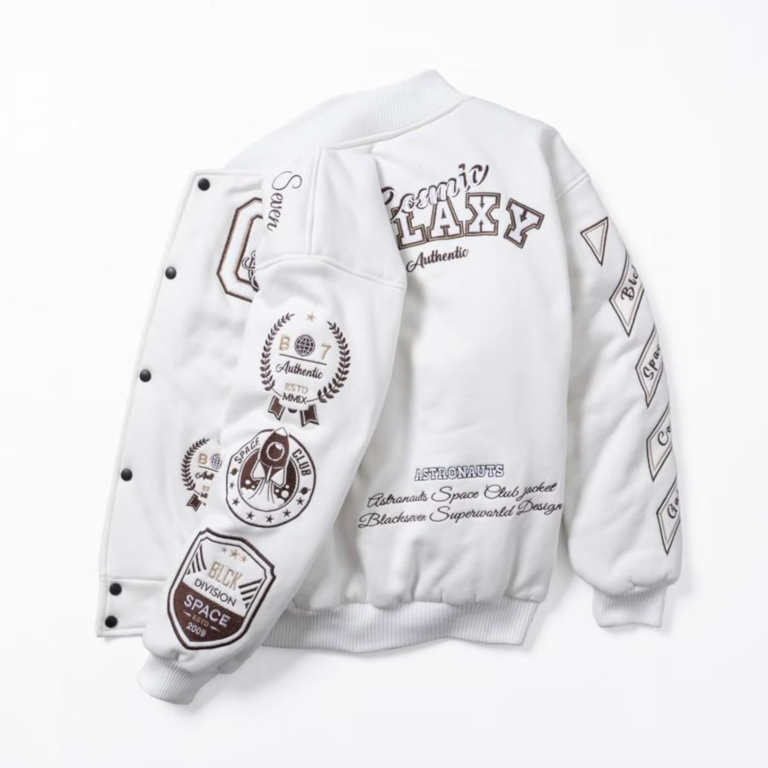 Embroidered Anime Varsity Style Bomber Jacket