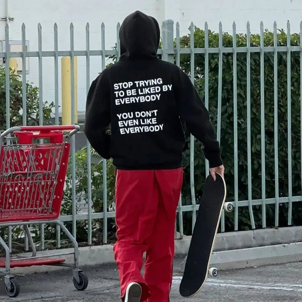 Bold Quote Printed Hoodie Sweatshirt With Comfort And Style