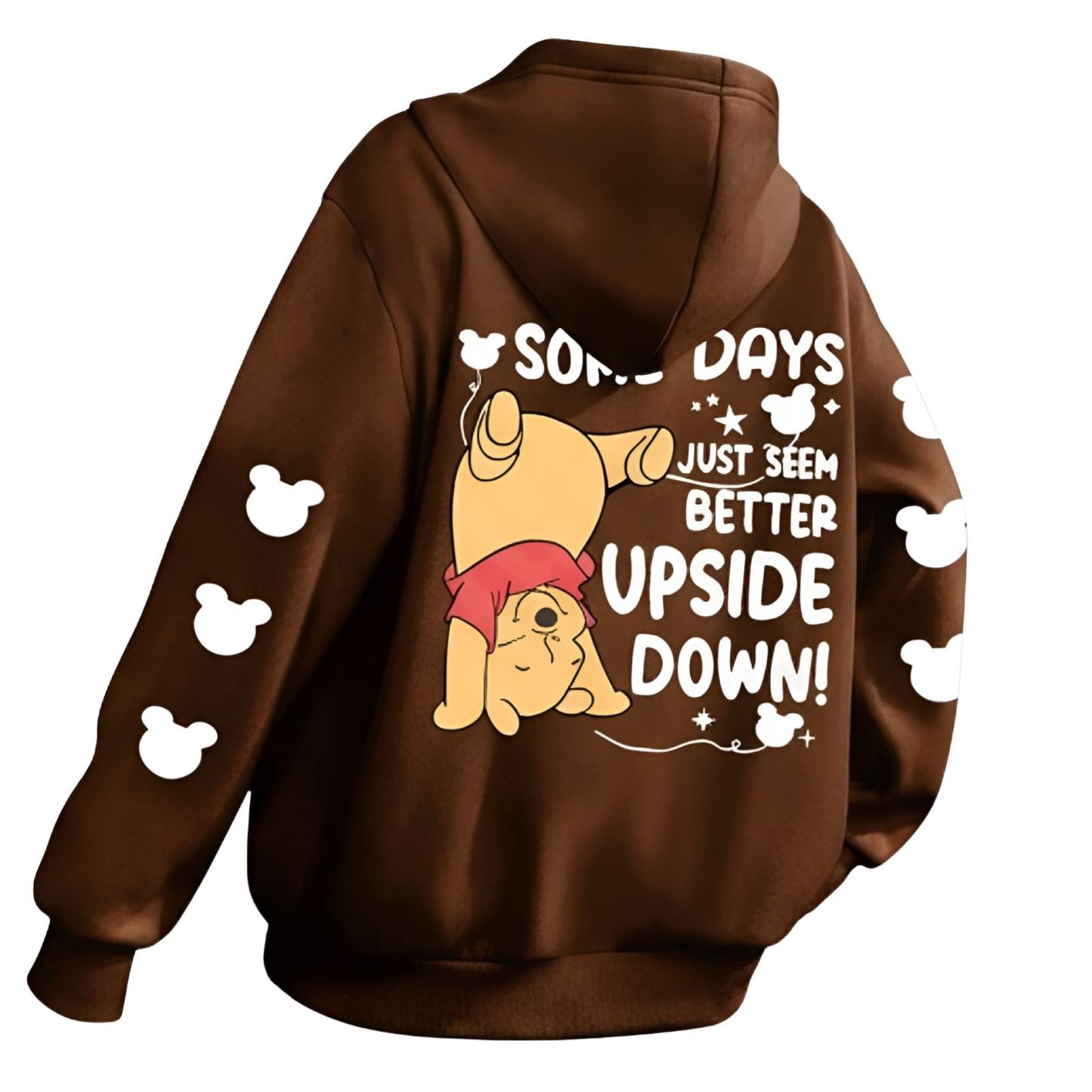 Some Days Just Seem Upside Cartoon Print Pullover Hooded