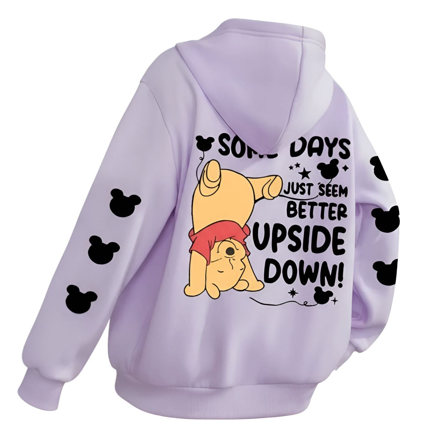 Some Days Just Seem Upside Cartoon Print Pullover Hooded