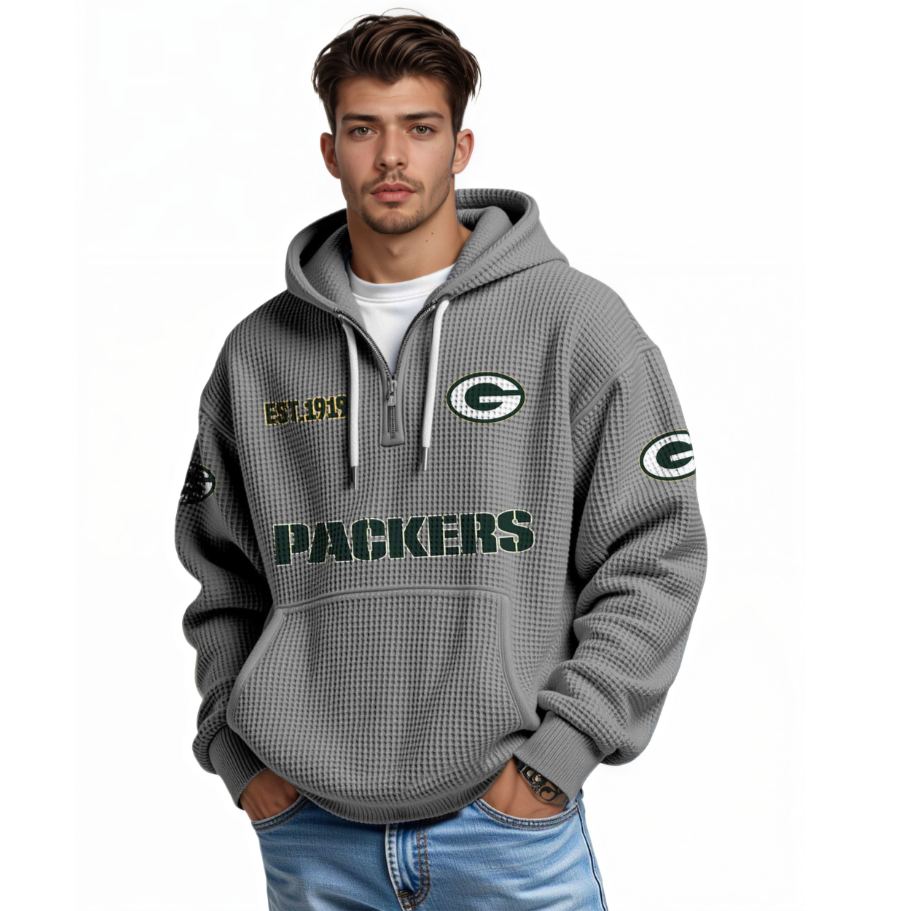 Packers EST 1919 Waffle Quarter Zip Hoodie
