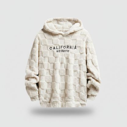 Men's Letter Embroidery Drop Shoulder Fuzzy Hoodie