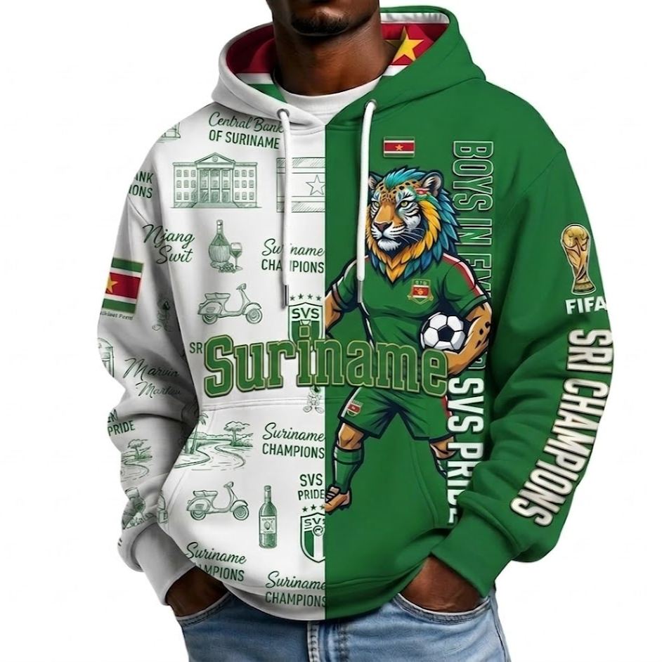 FIFA 2026 Suriname Football Themed All Over Printed Hoodie