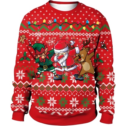 Christmas Long Sleeve Pullover Sweatshirts For Men and Women
