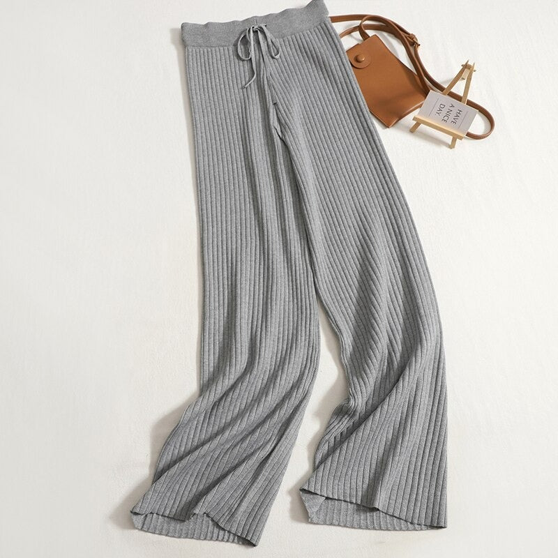Warm Knitted Two Piece Tops And Pants Sets-Soco Hoodie