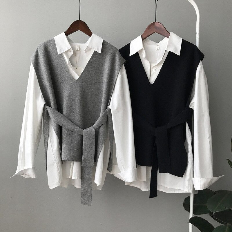 Retro Loose Knitted Sweater Vest For Women-Soco Hoodie