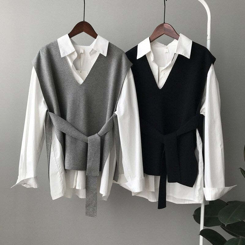 Retro Loose Knitted Sweater Vest For Women-Soco Hoodie