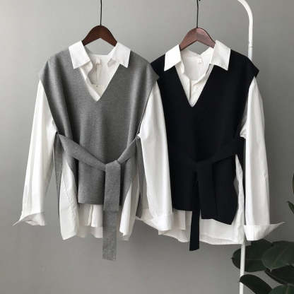 Retro Loose Knitted Sweater Vest For Women-Soco Hoodie