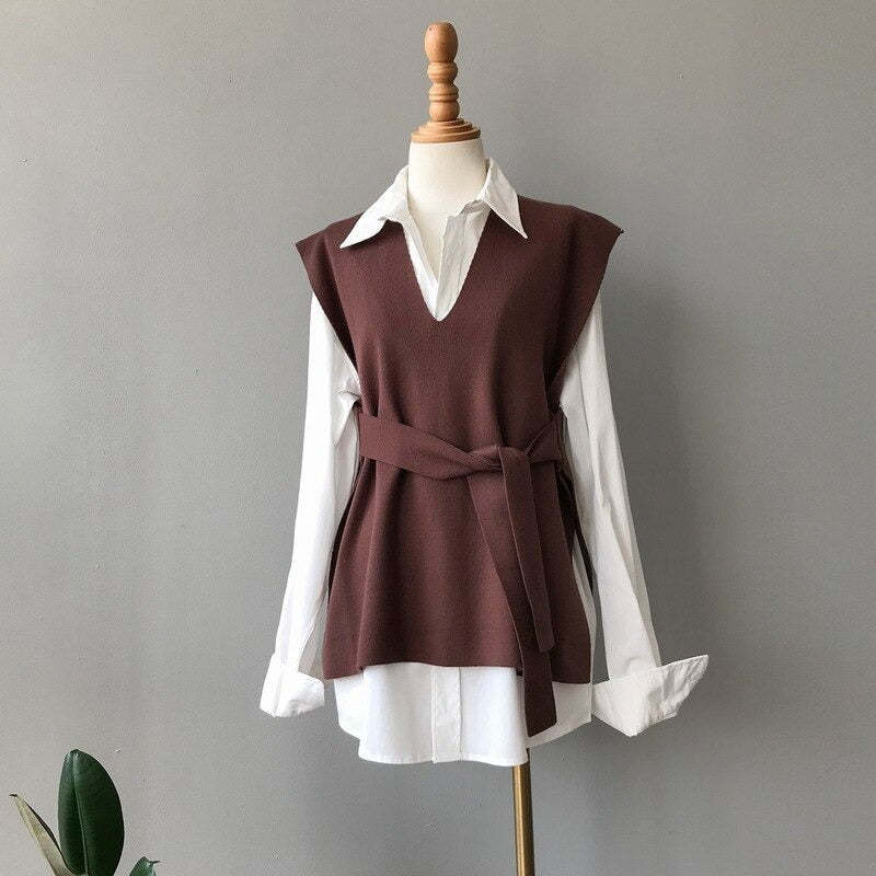 Retro Loose Knitted Sweater Vest For Women-Soco Hoodie