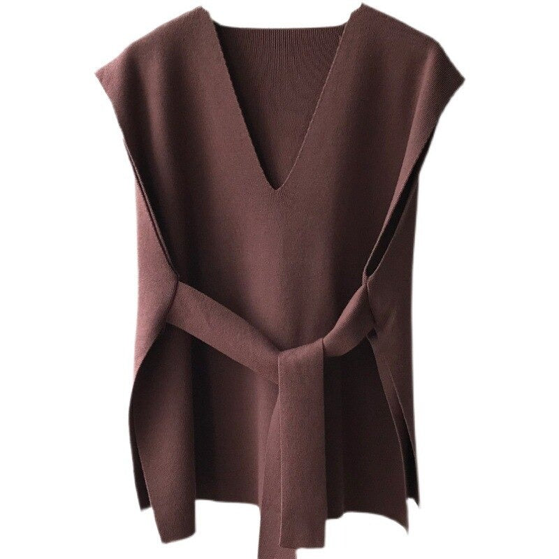 Retro Loose Knitted Sweater Vest For Women-Soco Hoodie