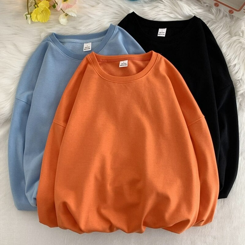 Women's Solid Color Oversized Drop Shoulder Sweatshirt-Soco Hoodie