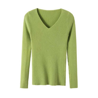 Woolen V-Neck Long-Sleeved Knitted Pullover For Women-Soco Hoodie