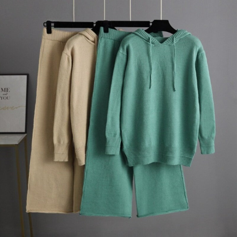 Casual Lazy Loose Hooded Sweater Pants Suit Set-Soco Hoodie