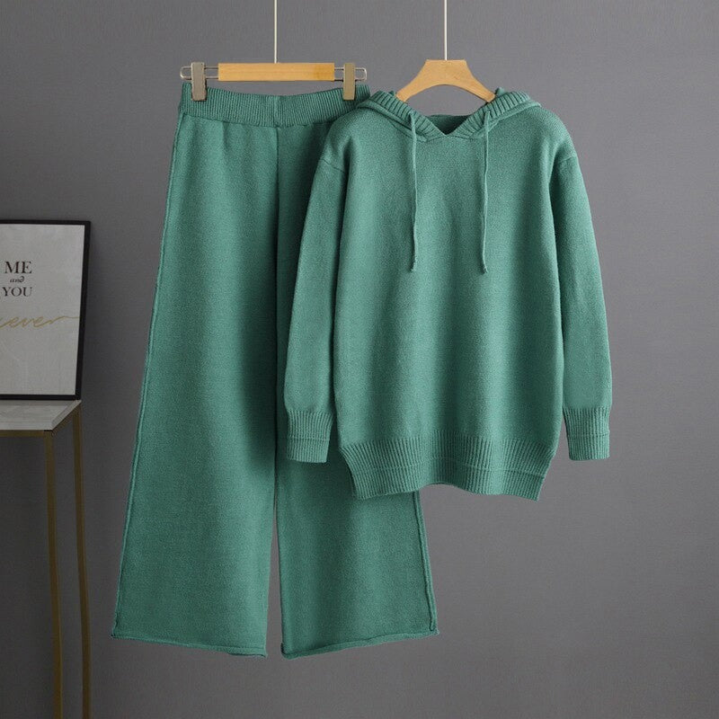 Casual Lazy Loose Hooded Sweater Pants Suit Set-Soco Hoodie