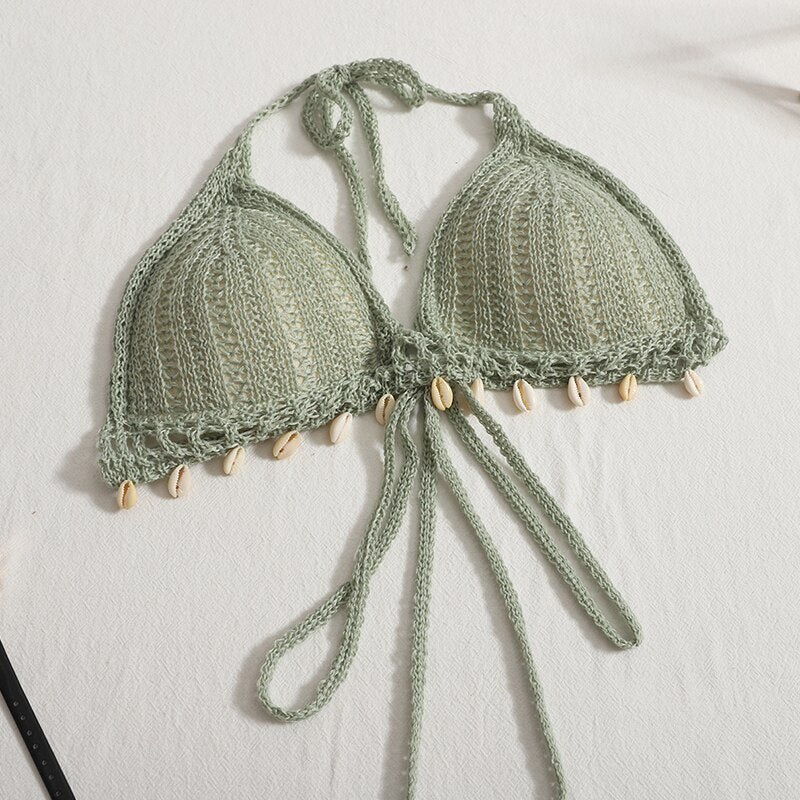 Crochet Lace-Up Hollow Knitted Suit-Soco Hoodie