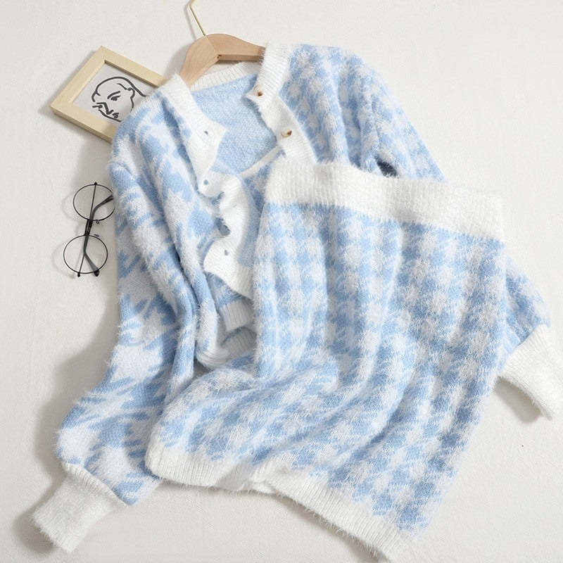 Fall Winter Sweater Three Piece Skirt Sets For Women-Soco Hoodie