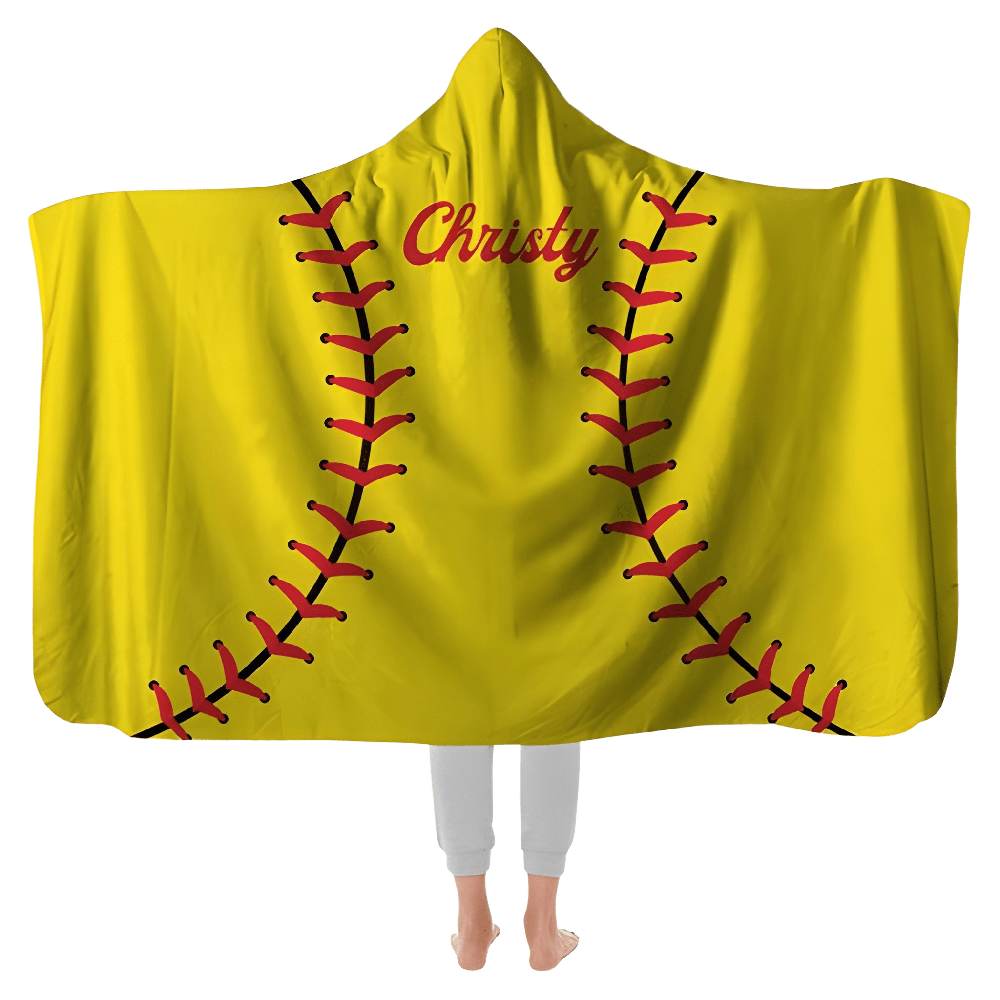 Custom Football Hooded Blanket With Name And Team Design For Sports Fans