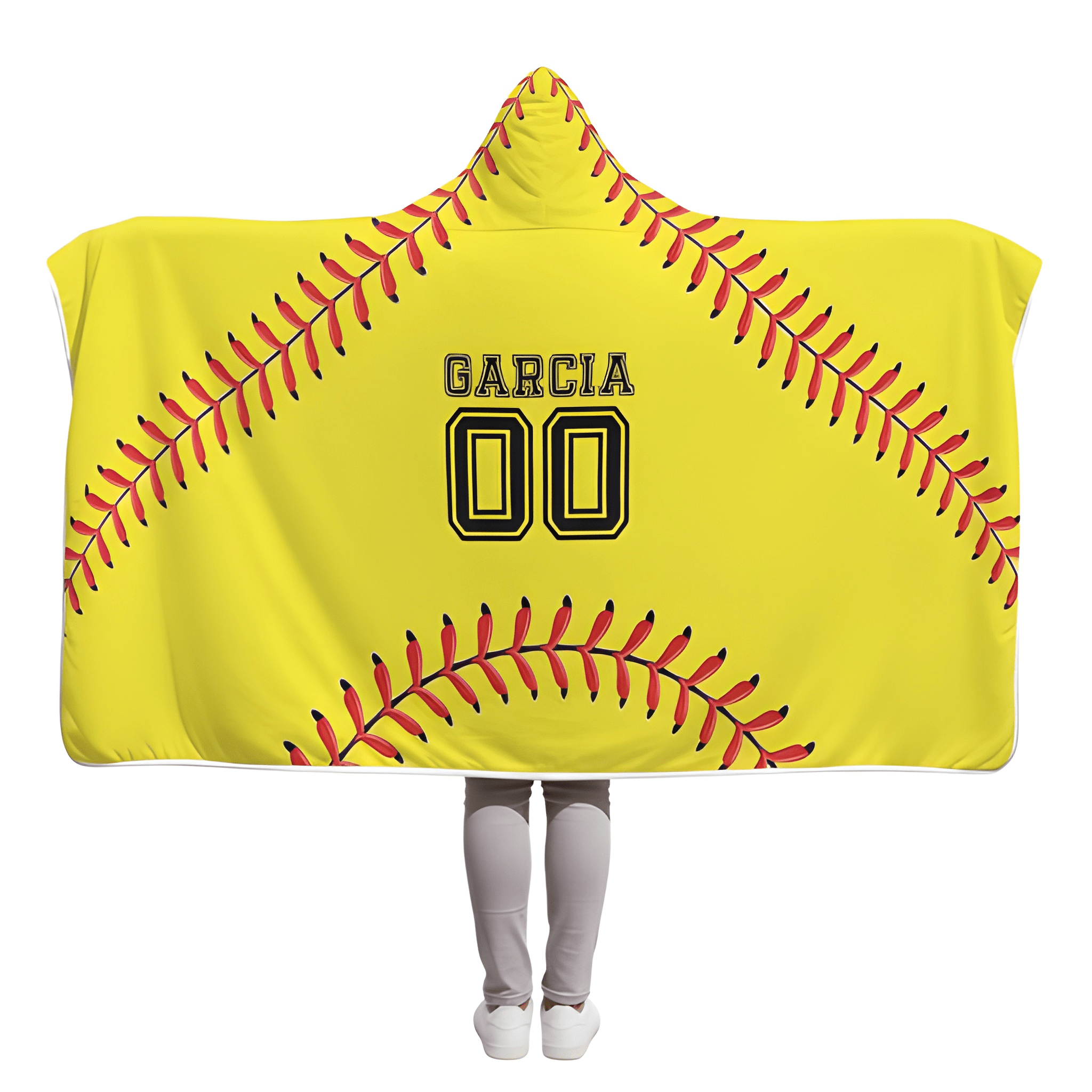 Custom Football Hooded Blanket With Name And Team Design For Sports Fans