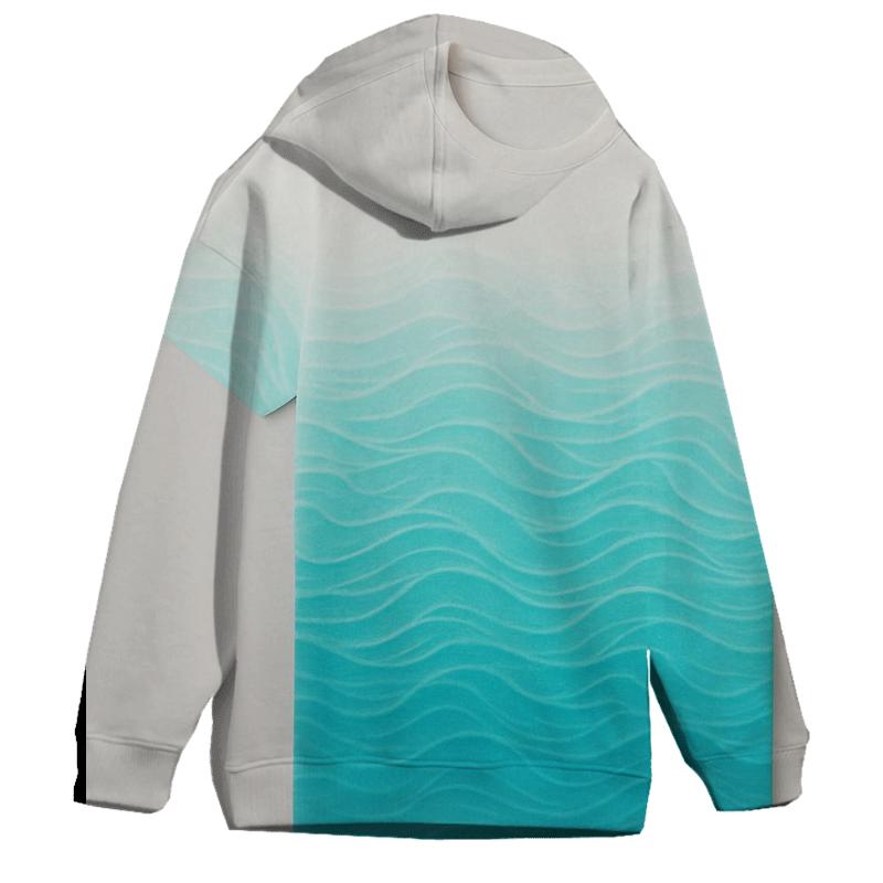Crystal Blue Wave Oversized Hoodie