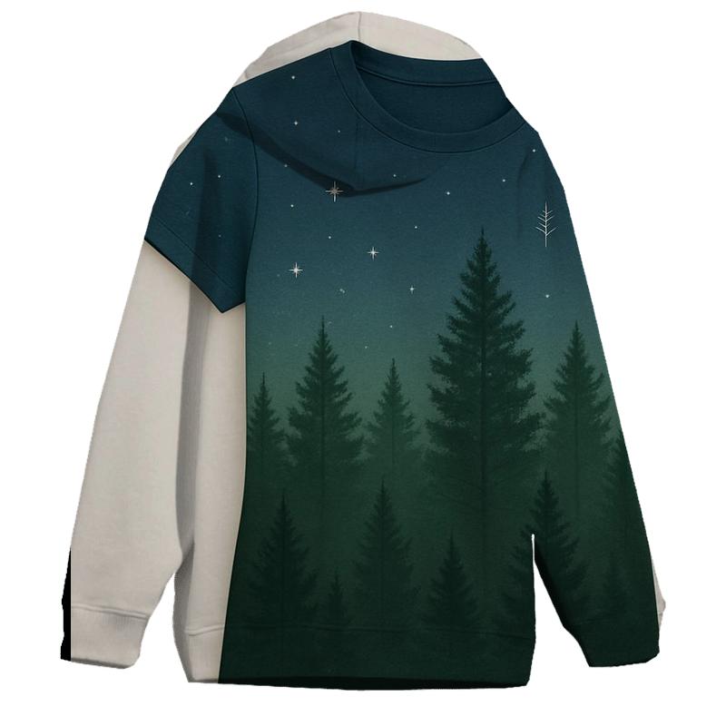 Forest Night Whisper Oversized Hoodie