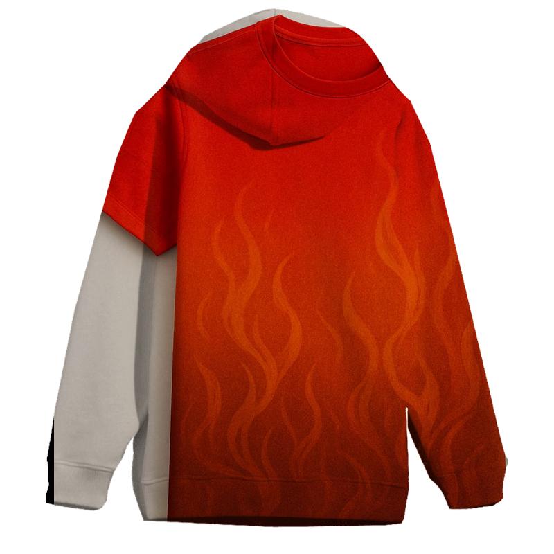 Fiery Ember Gradient Oversized Hoodie