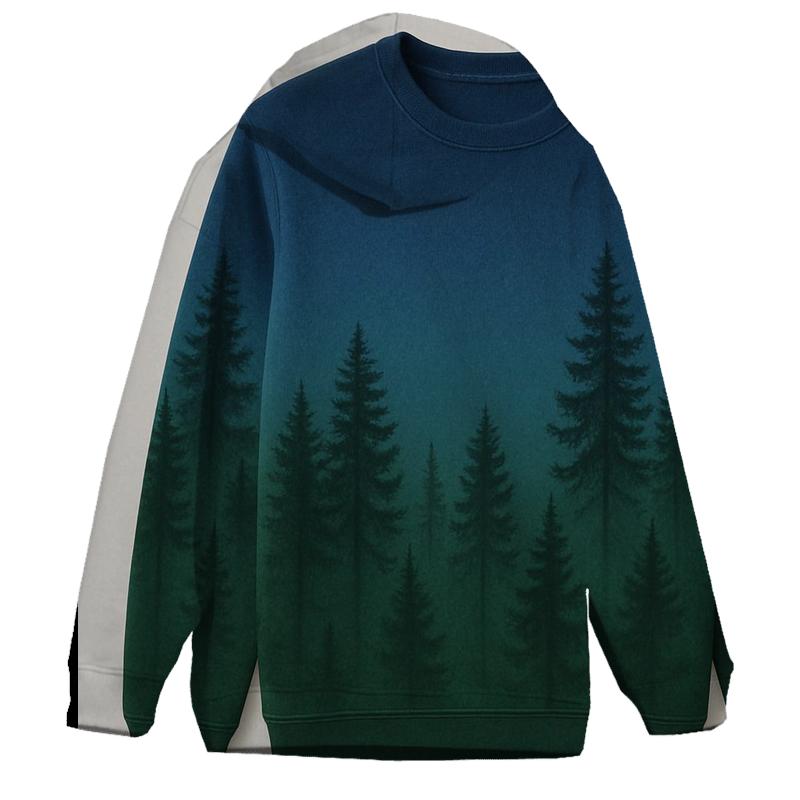 Midnight Forest Gradient Oversized Hoodie