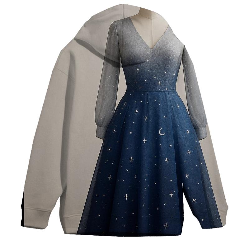 Starry Night Whisper Oversized Hoodie